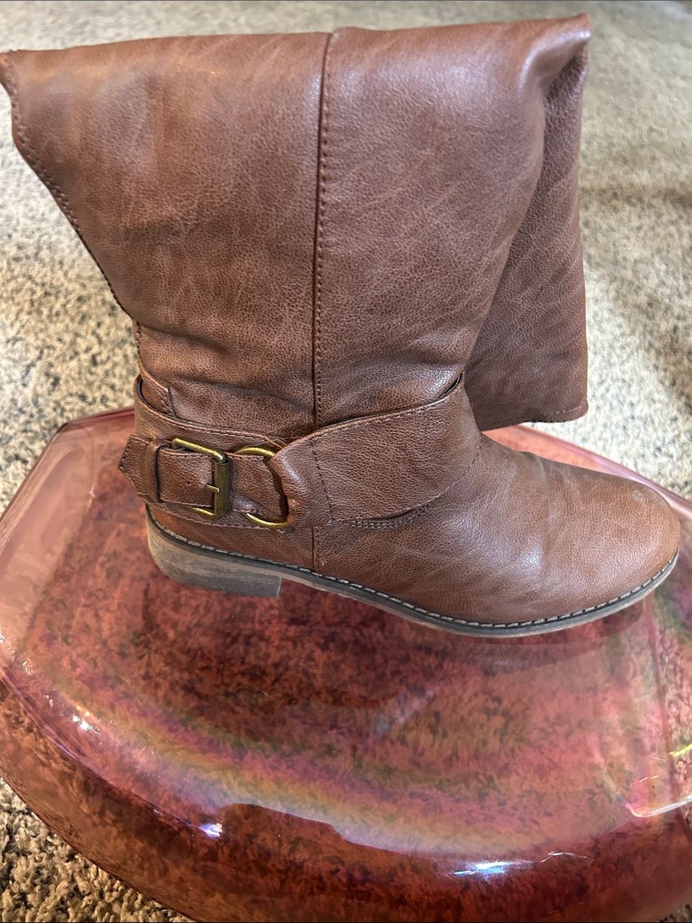 Breckelles Tall Side-Zip Brown Heeled Boots - Picture 2 of 3